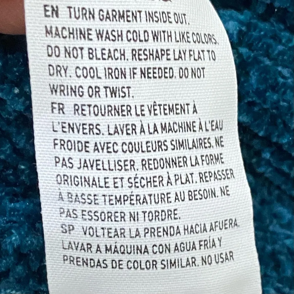 AE American Eagle Teal Ribbed Super Soft Chenille Mock Neck Pullover Sweater M - Image 11