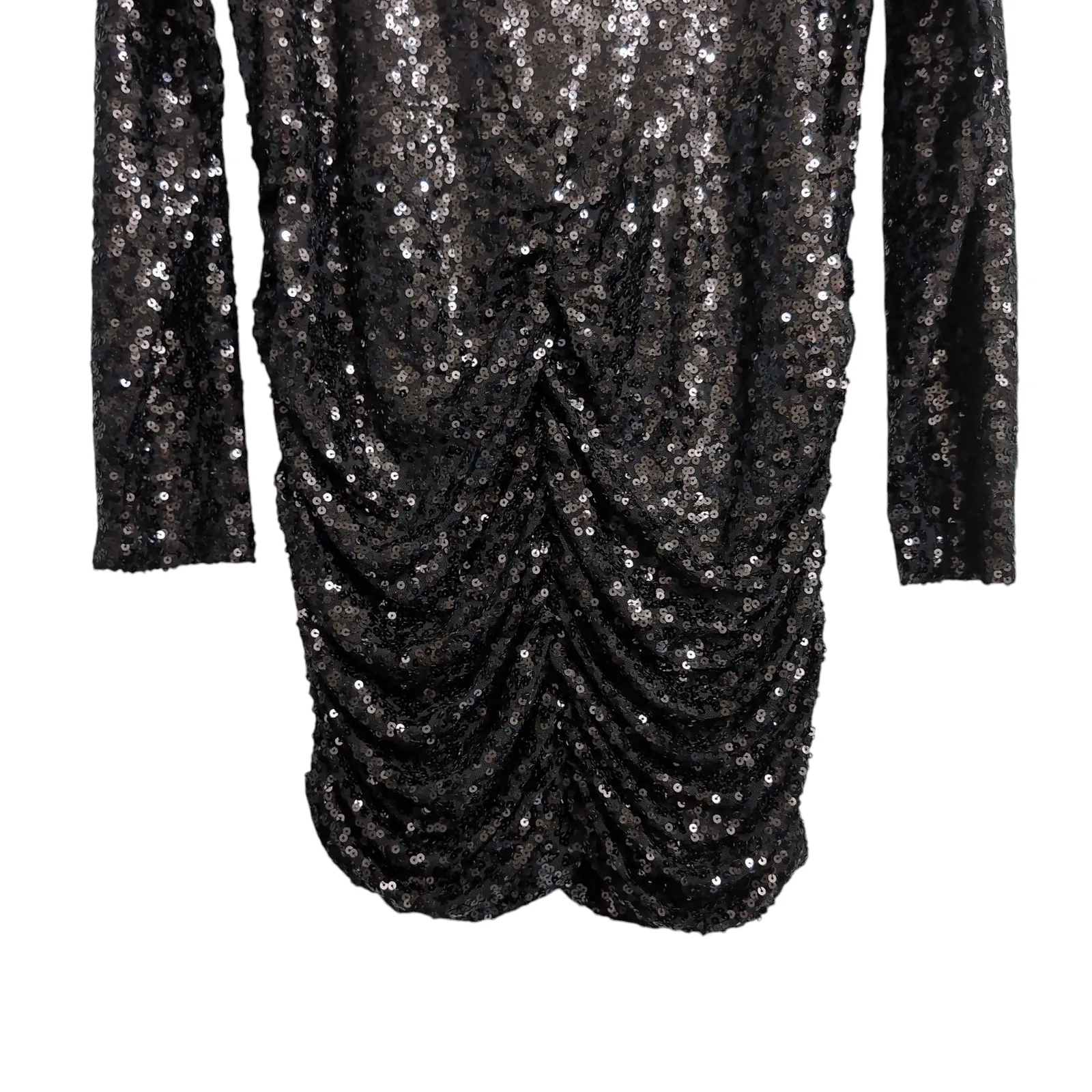The Sang NWT  Black Sequin Ruched Mini Dress 2X (Plus Size) - Image 5