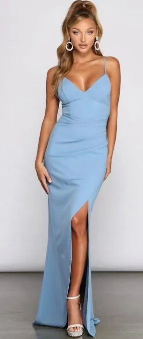 a line wedding dress sewing patterns Fluid Crepe Pin Detail Draped Dress Mallard / 0 / S269530 main image 1
