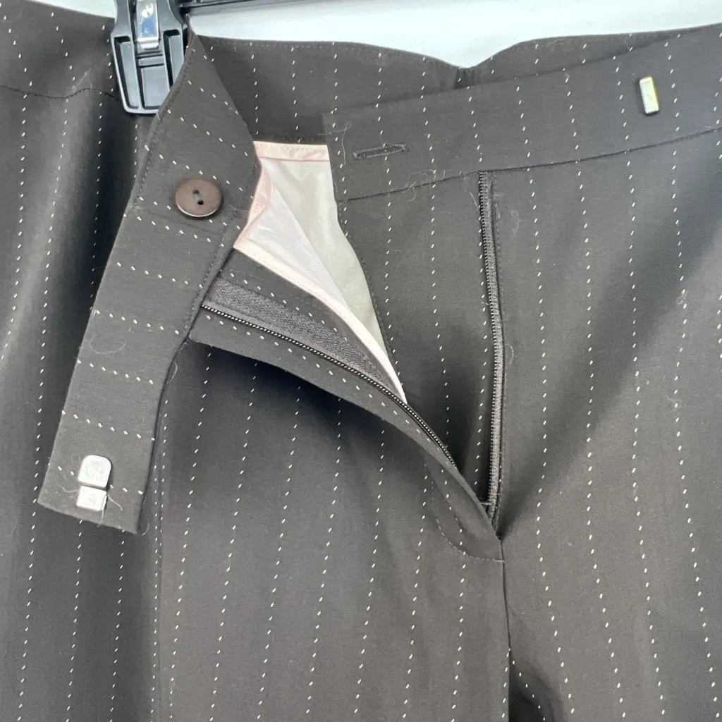 Dana Buchman Suit Set Wool 14P Brown Pin Stripe Blazer and Lined Pants Trousers - Image 3