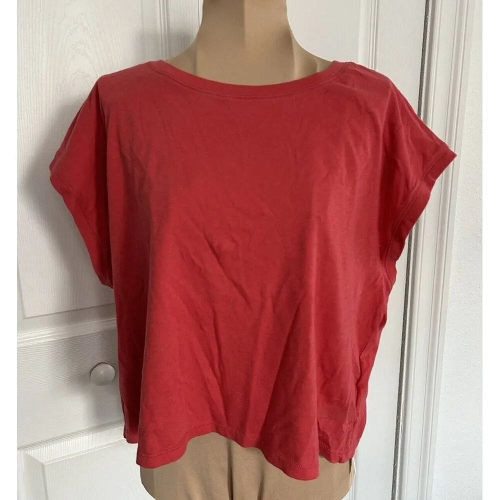 Madewell Lagos Crewneck Cropped Boxy Fit Muscle Tank in Oxidized Ruby Size L - Image 3
