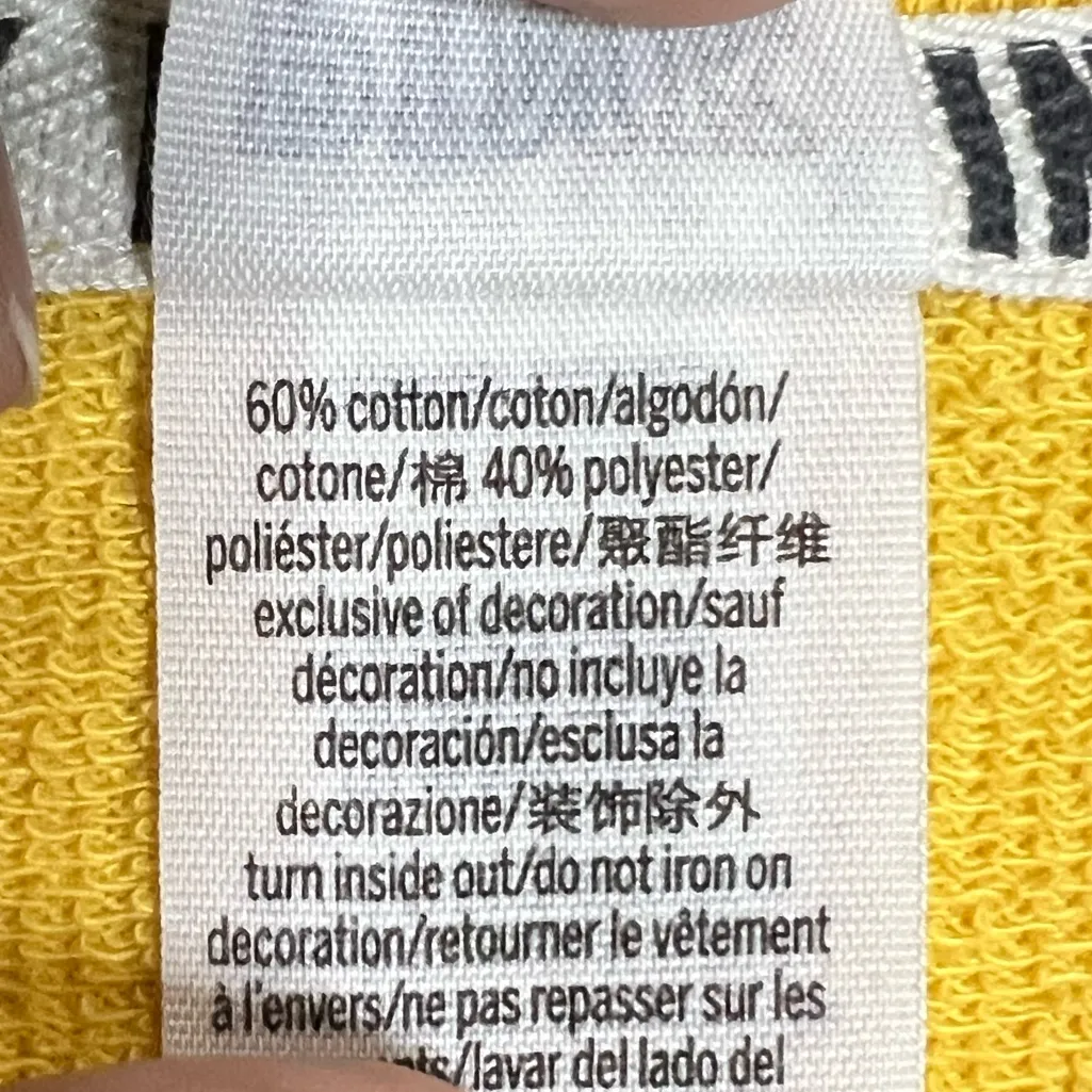 Victoria’s Secret Pink Cropped Sweatshirt -Snaps on sleeves - Yellow - Sz. Large - Image 2