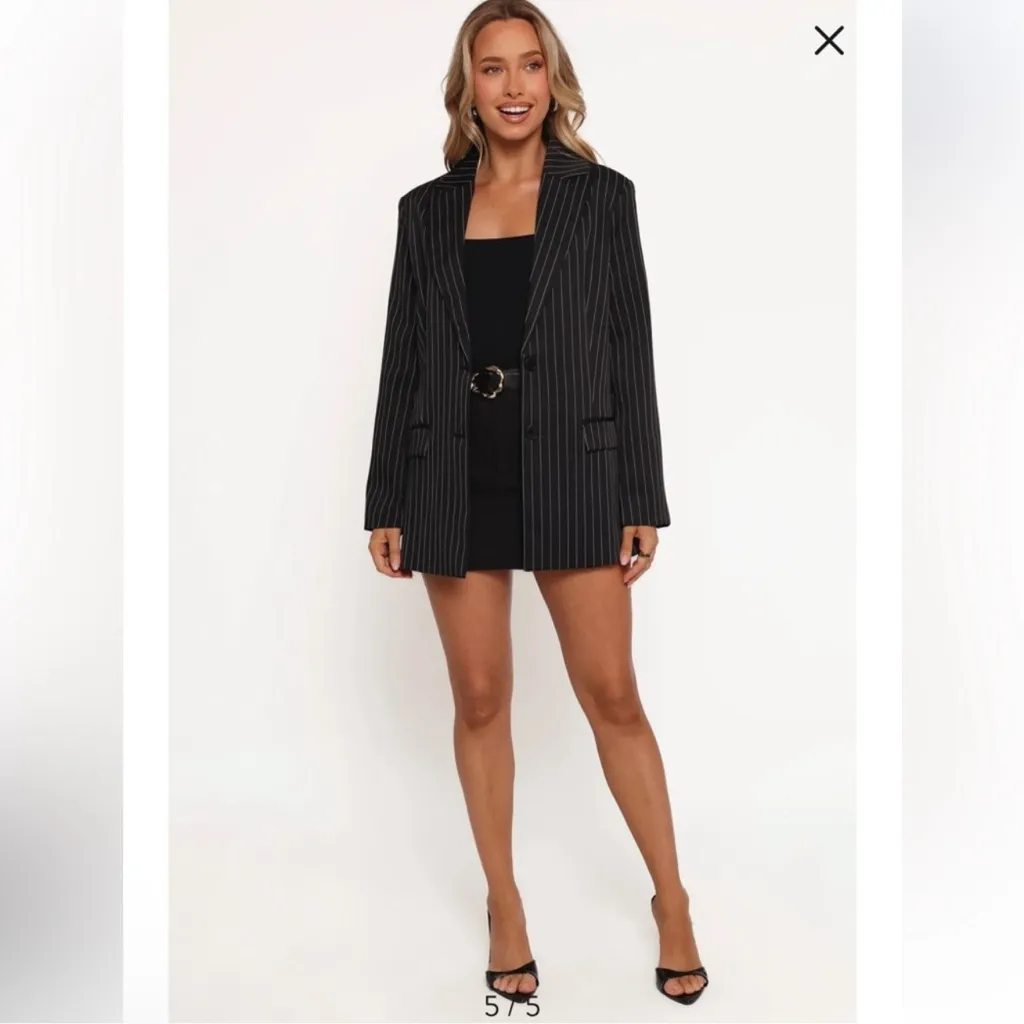 Leith  Black Striped Women's Blazer - Image 2