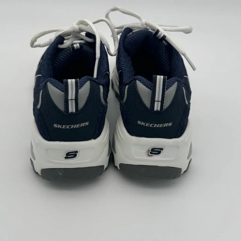 Skechers D’Lites Me Time Comfort Athletic Sneakers 11936 Navy White Womens 7.5 - Image 5