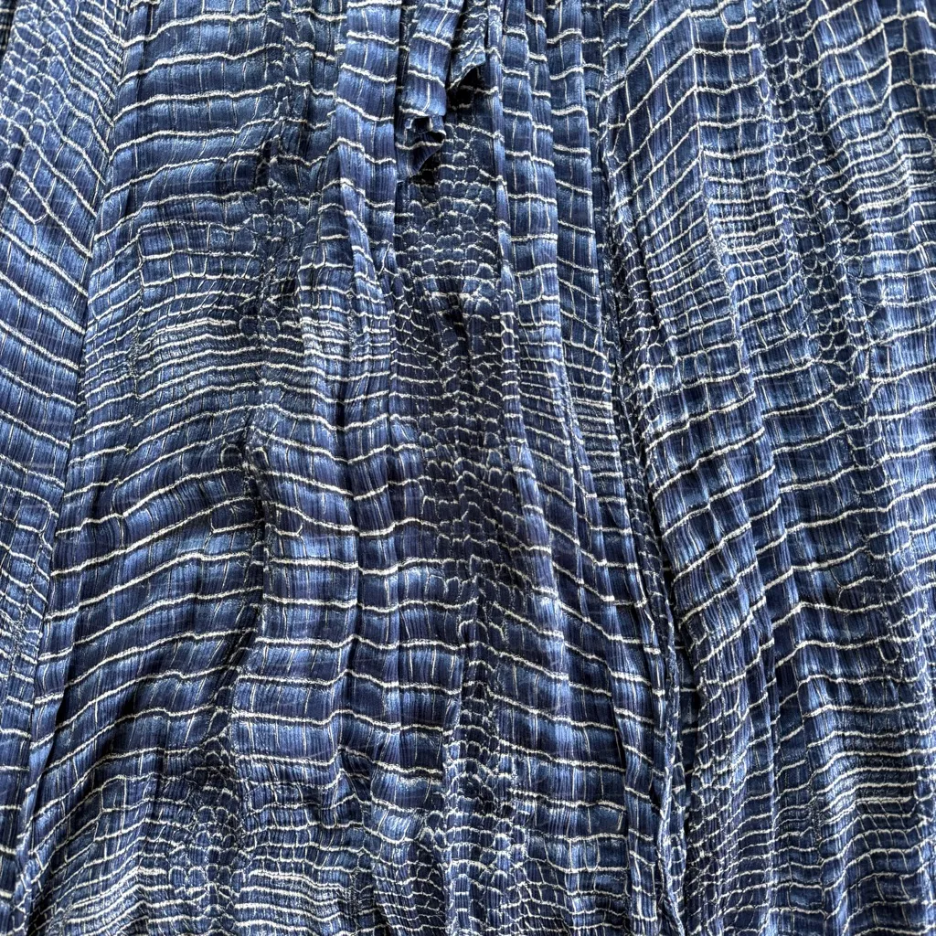 BCBG Max Azria Silk Blue Black Animal Print Evening Maxi Dress Gown Size Small S - Image 5