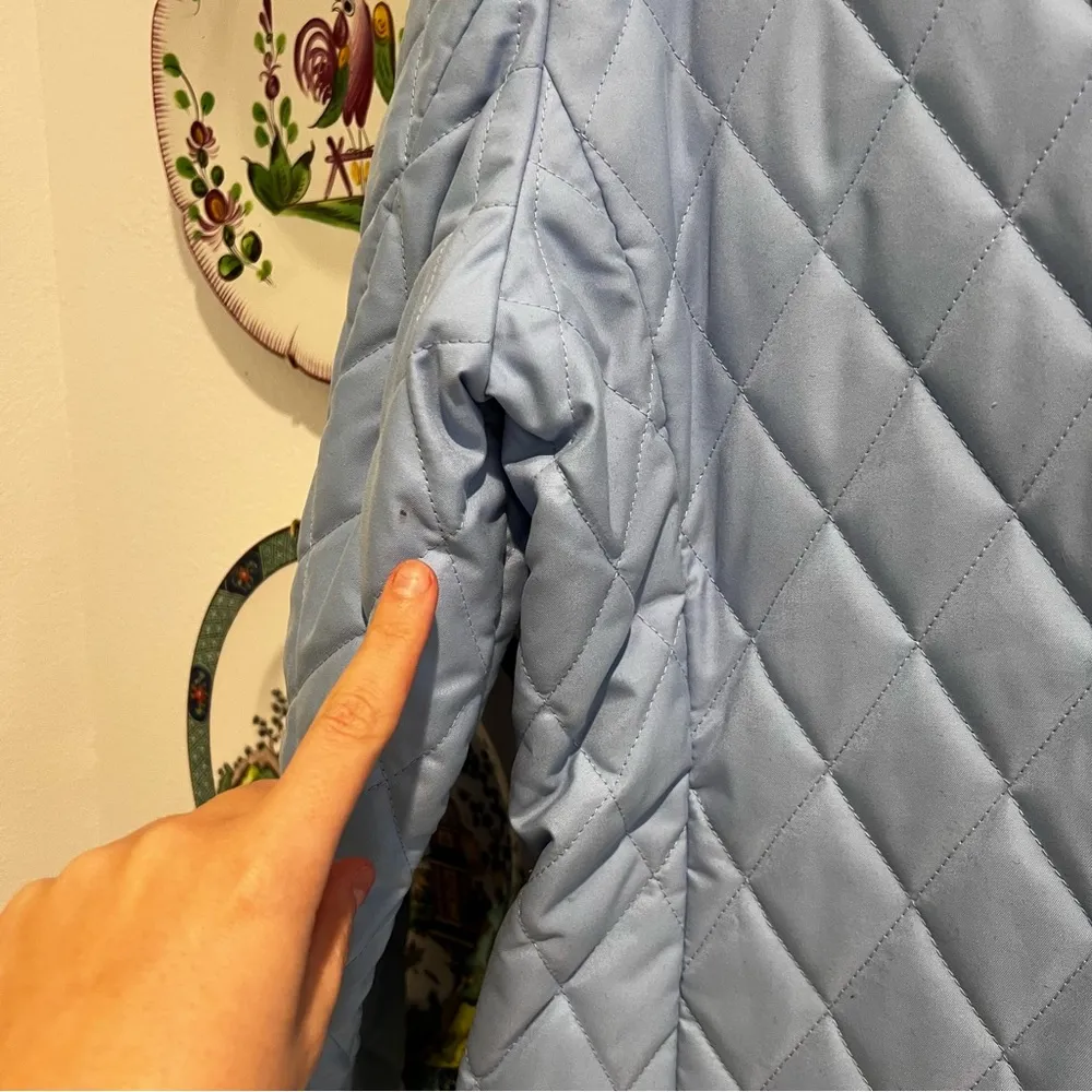 Brooks Brothers 346 Womens Light Blue Quilted Jacket Full Zip - Image 9