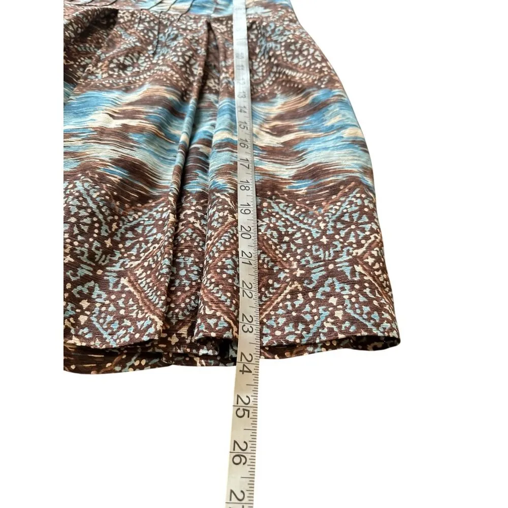 Vintage Nine West Petite Silk/Linen Blend Pleated Skirt 4P Western Y2k Artsy - Image 6