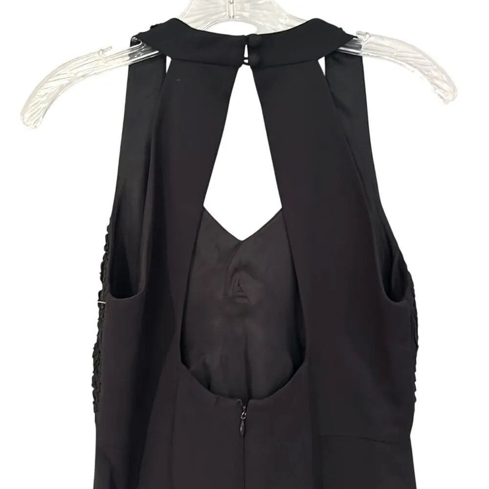 Carole Little Halter Dress Womens 6 Black Beaded Whimsigoth Goth Festival Dainty - Image 3