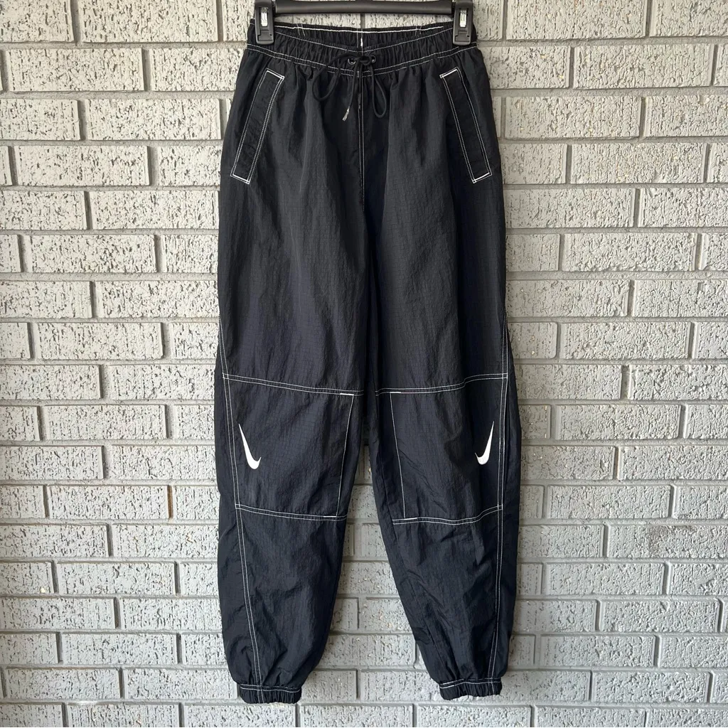 Nike Contrast Stitch Double Embroidered Swoosh Track Pants Size XS 90s Y2K - Image 4