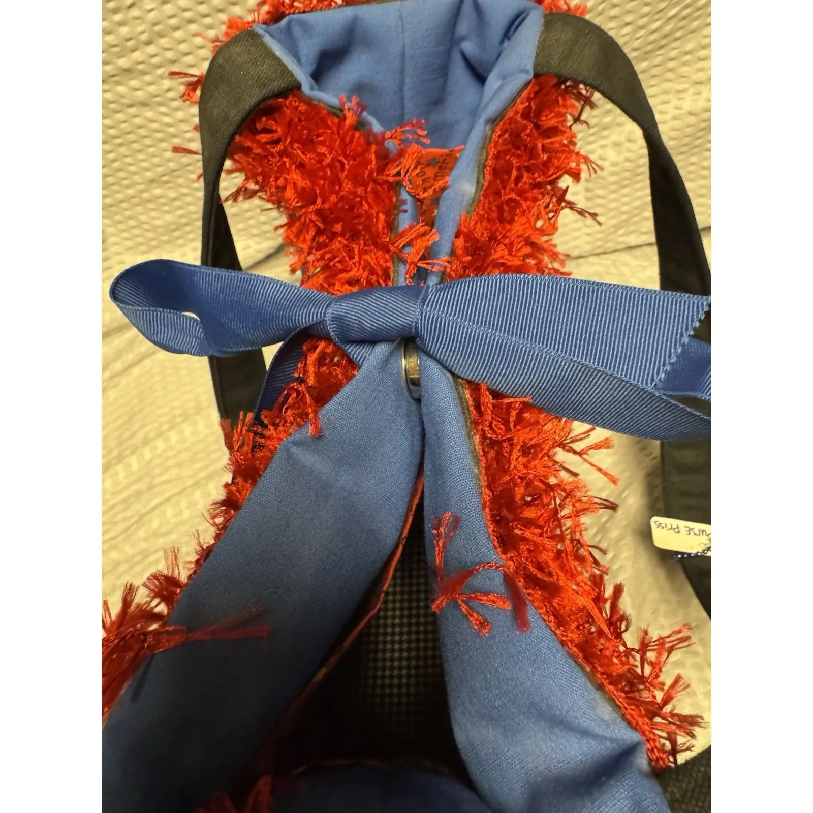 Handmade Purse Priss Novelty Tote Whimsical Women Panels w/red eyelash trim - Image 14