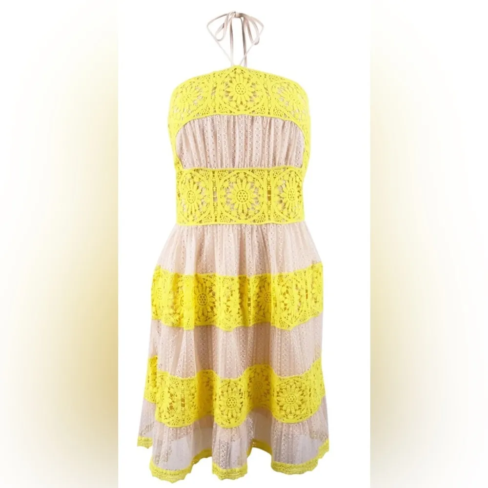 Foxiedox Charming Yellow Lace woman’s Dress 👗💛 - Image 2