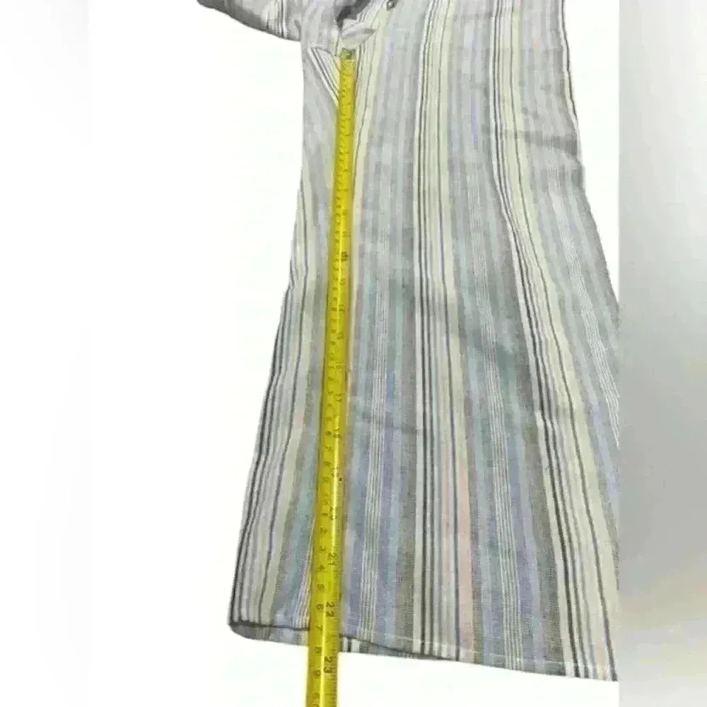 Drew Anthropologie Striped Sleeveless Wide Leg Jumpsuit Blue Grey‎ White XS - Image 10