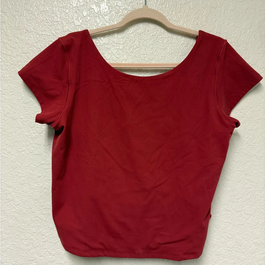 NWT OFFLINE By Aerie Real Me XTRA Rib Open Back T-Shirt Size XXL - Image 2