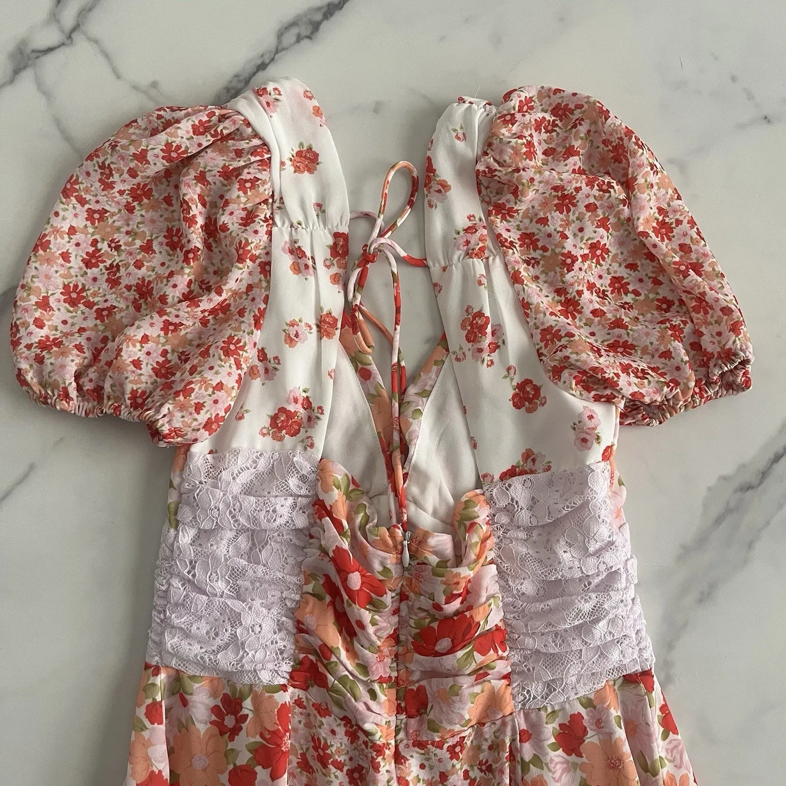 Altar’d State Aderny patchwork floral mini dress Size XS cottage core coquette - Image 8