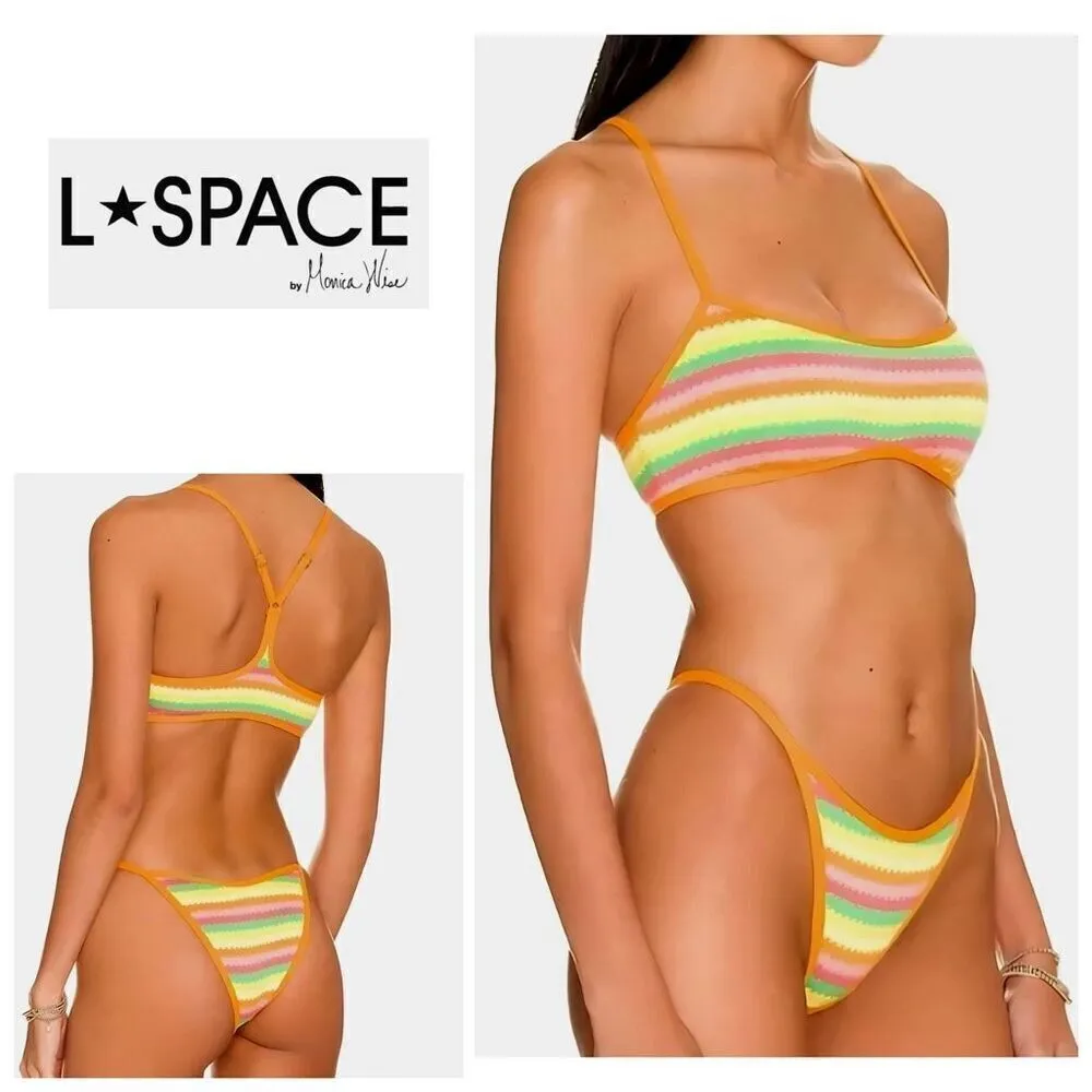 New. L*SPACE stripe bikini. Large. Retails. $198 - Image 2