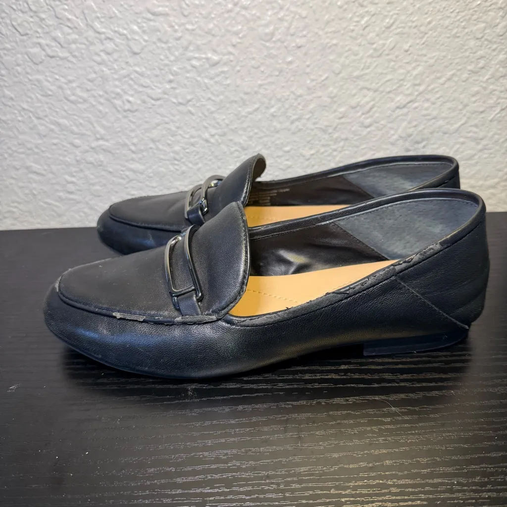 Alfani Women's Black Leather Goldii Step 'N Flex Back Loafers Women’s 6.5 Office - Image 4