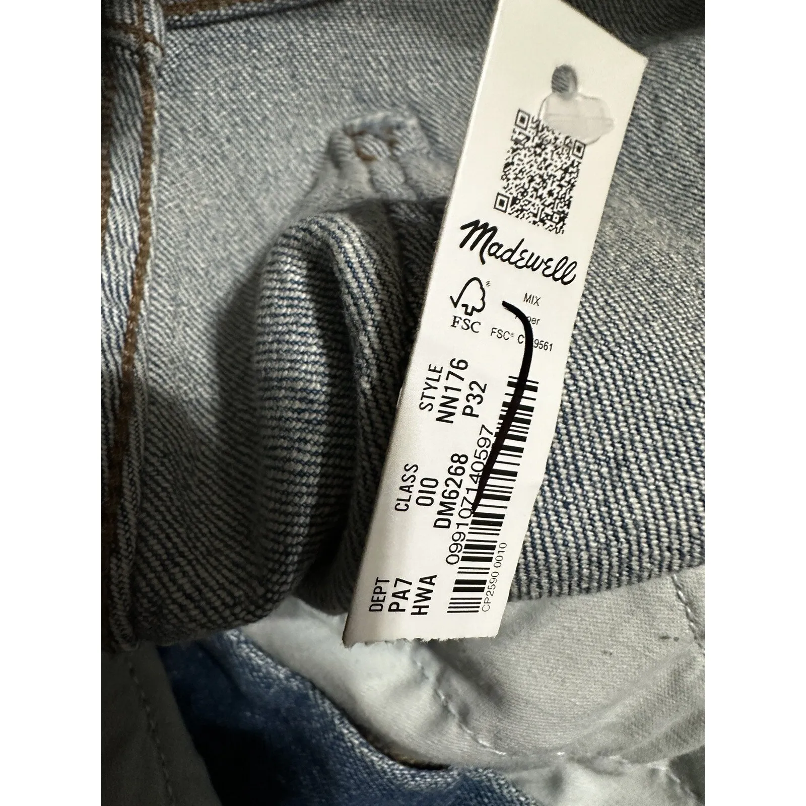 Madewell The Perfect Vintage Wide Leg Jean Full Length Size 32P Blue Wash NWT - Image 14