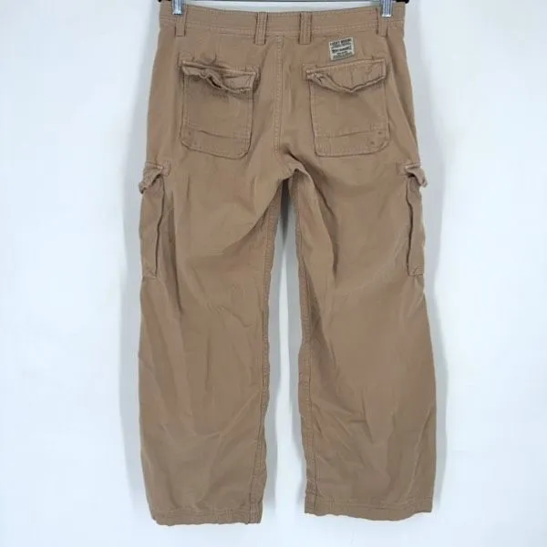 Y2K Lucky Brand Women’s Utility Cargo Tan Loose Fit Pants Size 10 Long‎ Tan - Image 4