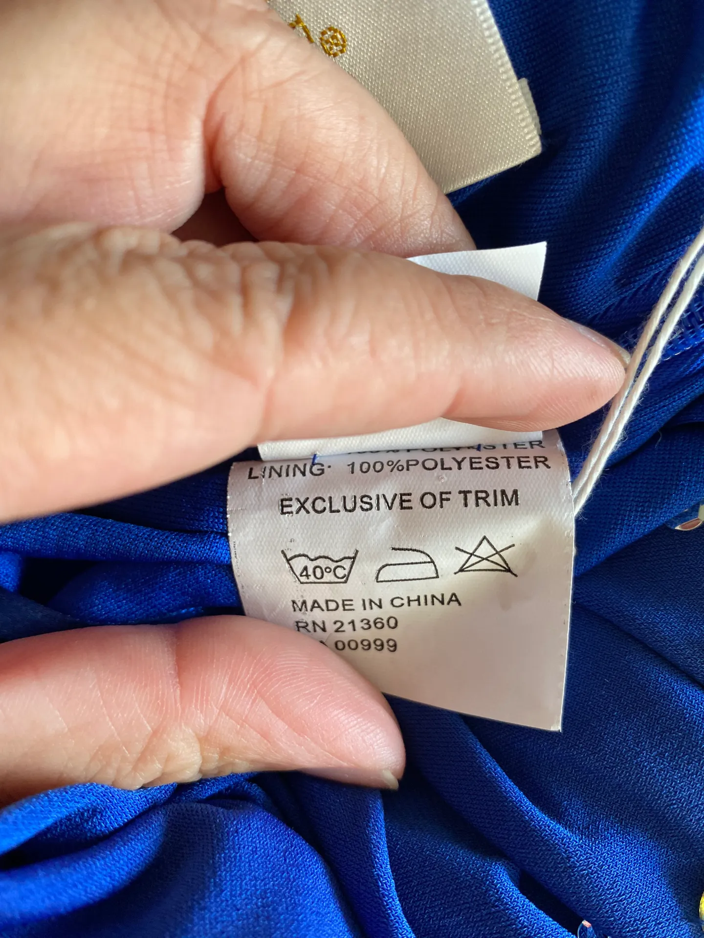 Women’s Royal Blue Halter Neck Bodycon Mini Dress Beaded Size 3/4 - Image 13