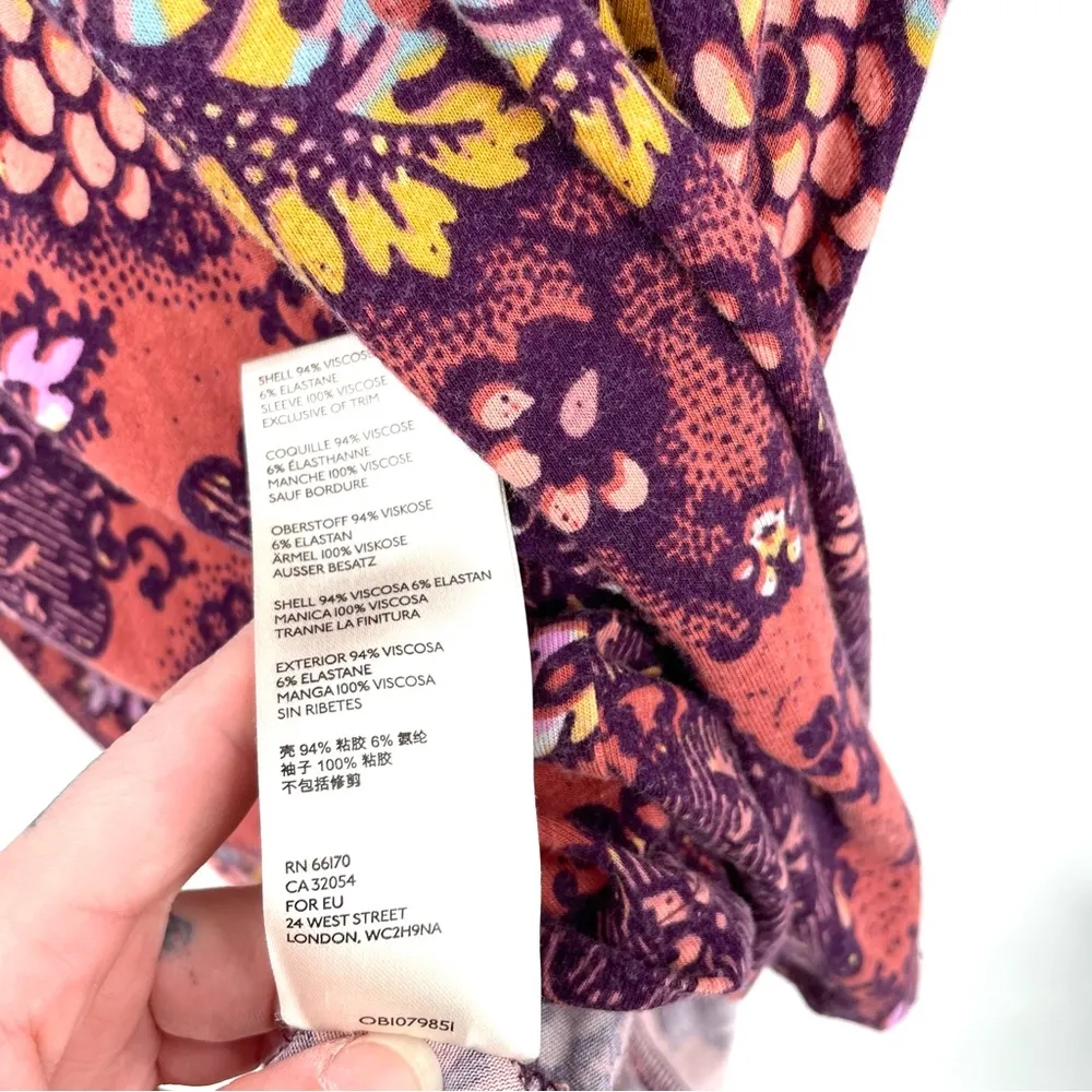 ANTHROPOLOGIE Maeve Purple Boho Mariela Mixed Pattern Flowy Tunic Top - Image 10