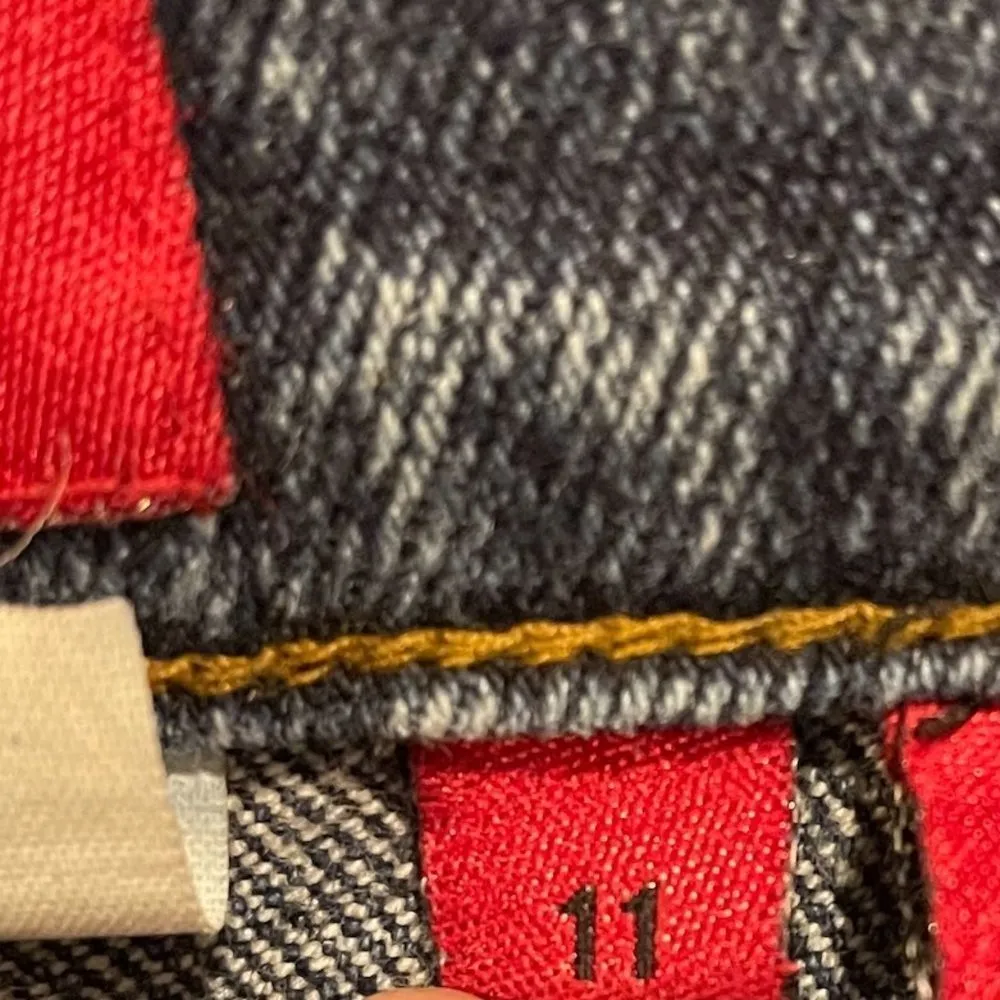 Zana Di Y2K Medium Wash Faded Sparkly Flare Mid Rose Denim Blue Jeans - Image 9