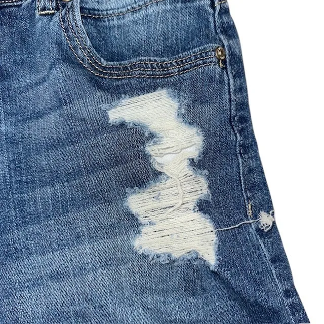 Almost Famous Denim Shorts Distressed Ripped‎ Blue Jean Casual Size 9 - Image 10