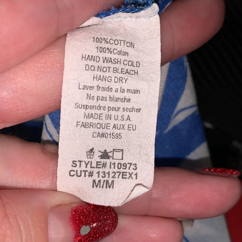 Pretty Good circle pattern blue white cami peplum tank top - Image 7