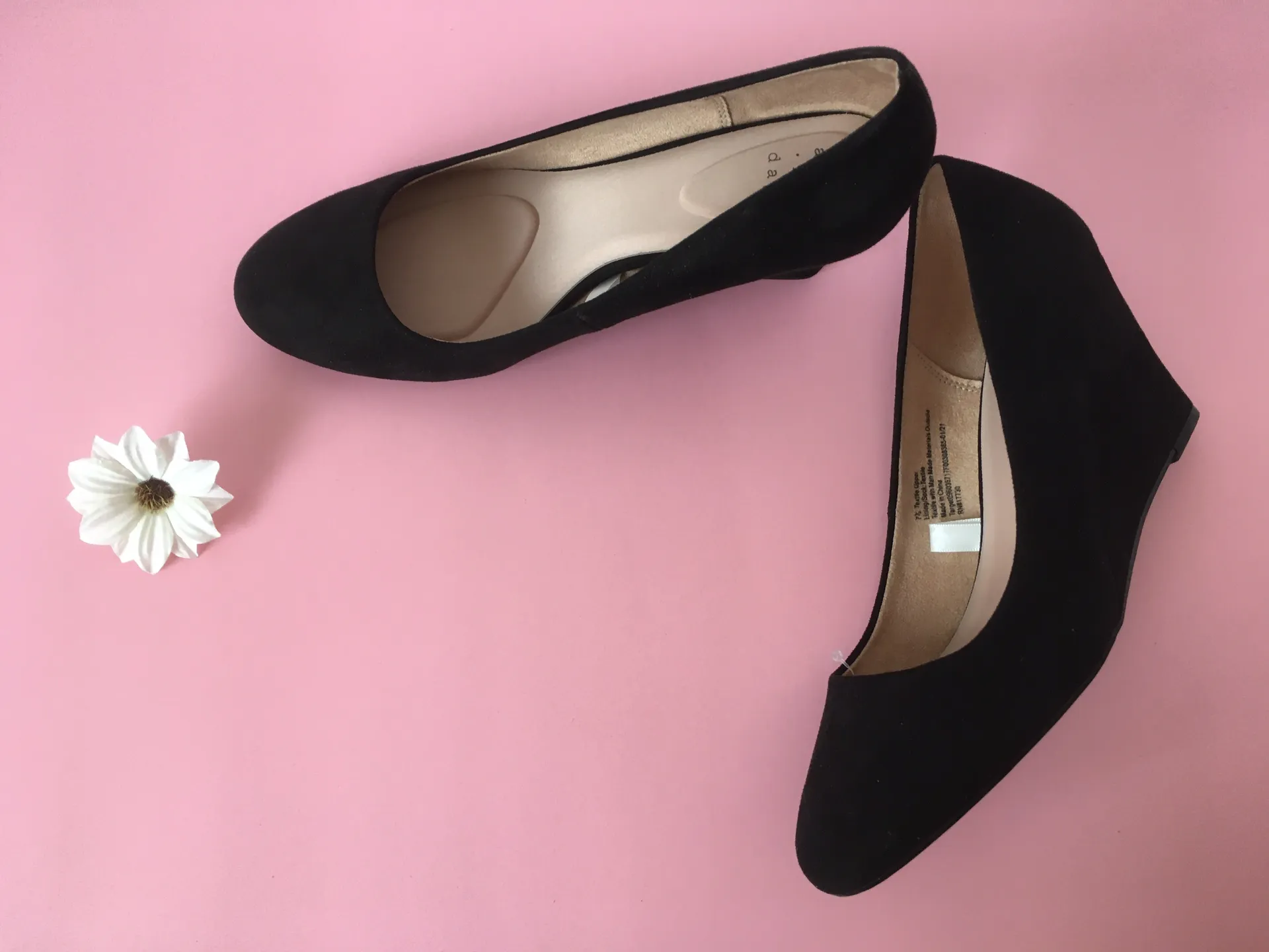 Black Wedge Heels, Size 7 1/2 - Image 3