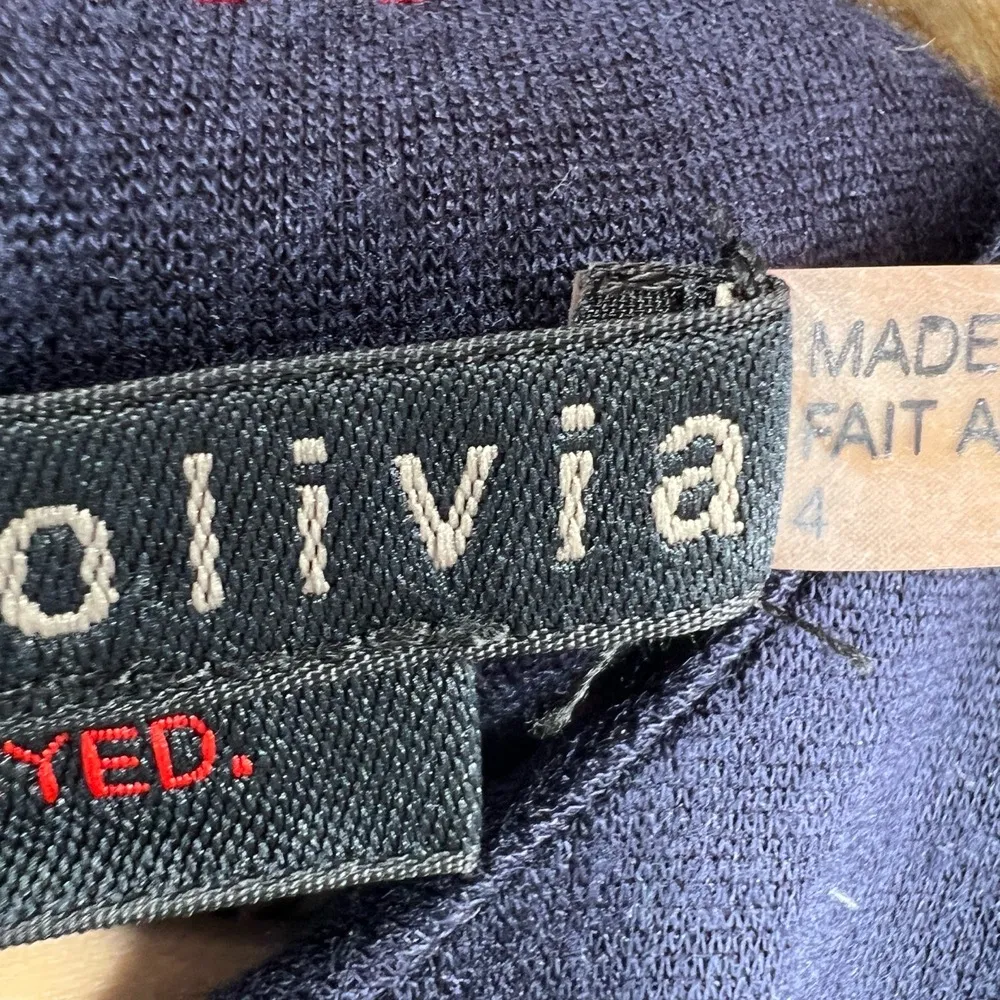 Alice + Olivia Employed Peplum Sheath Dress Navy Blue Size 4 Made in USA - Image 6