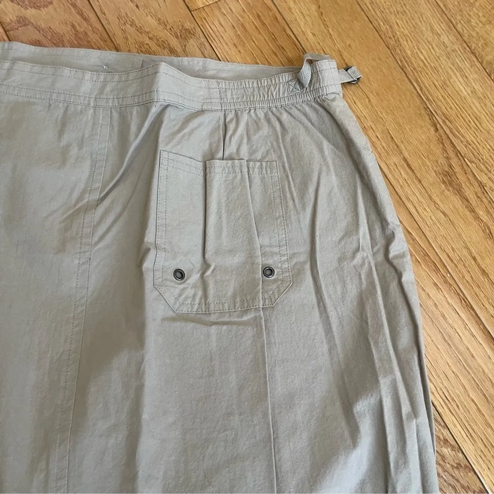 Sag Harbor Sport safari maxi skirt beige cotton Sz XL - Image 13