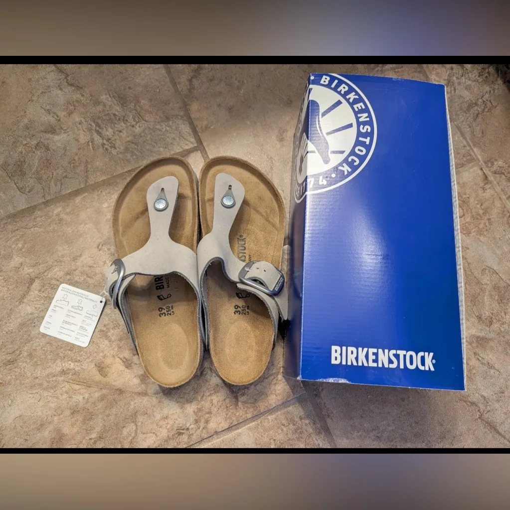 BIRKENSTOCK WOMEN'S GIZEH BIG BUCKLE DOVE GRAY Size 39 NEW - Image 7