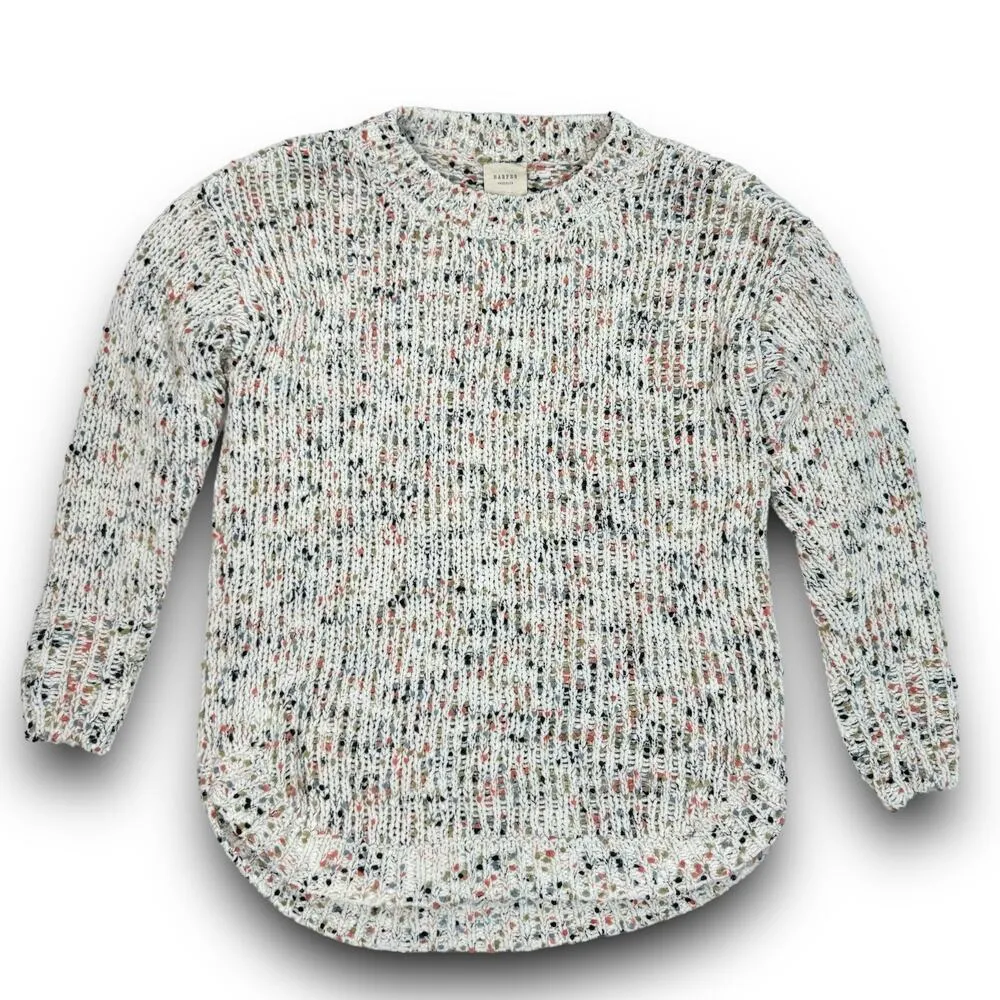 Harper Heritage Soft Chenille Sweater Speckled Confetti Knit Round Hem Small - Image 5
