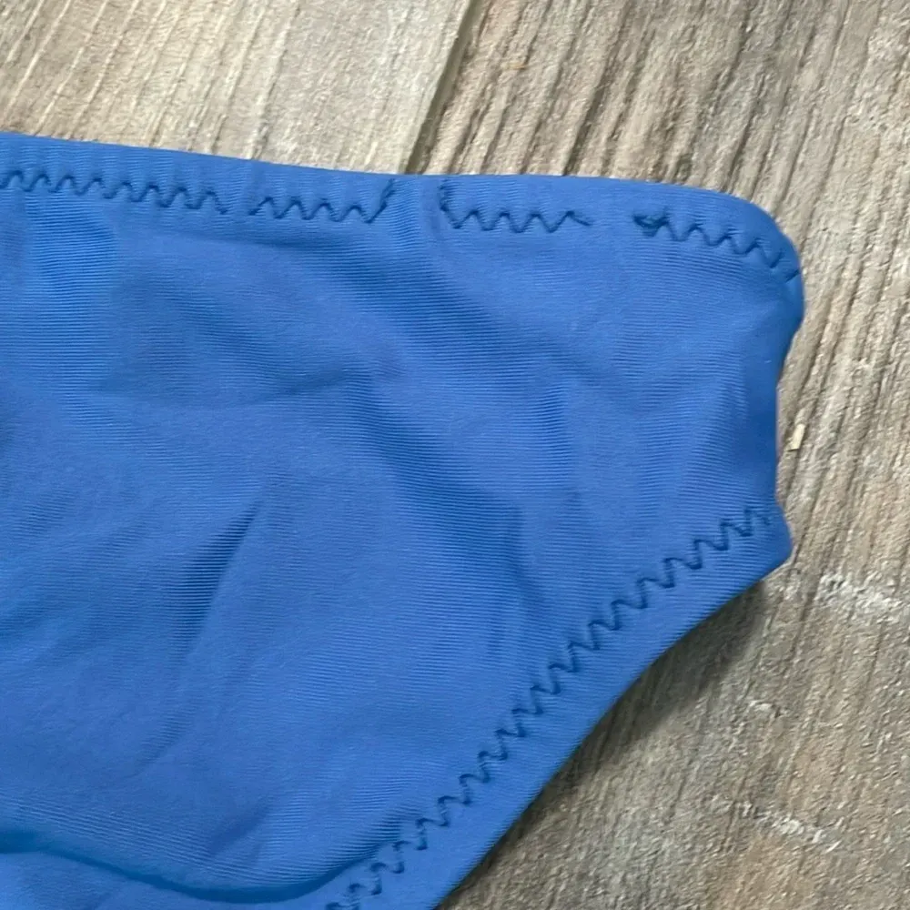 Helen Jon Nantucket Sweetheart Halter Bikini Top Medium Solid Blue Bottom White - Image 10