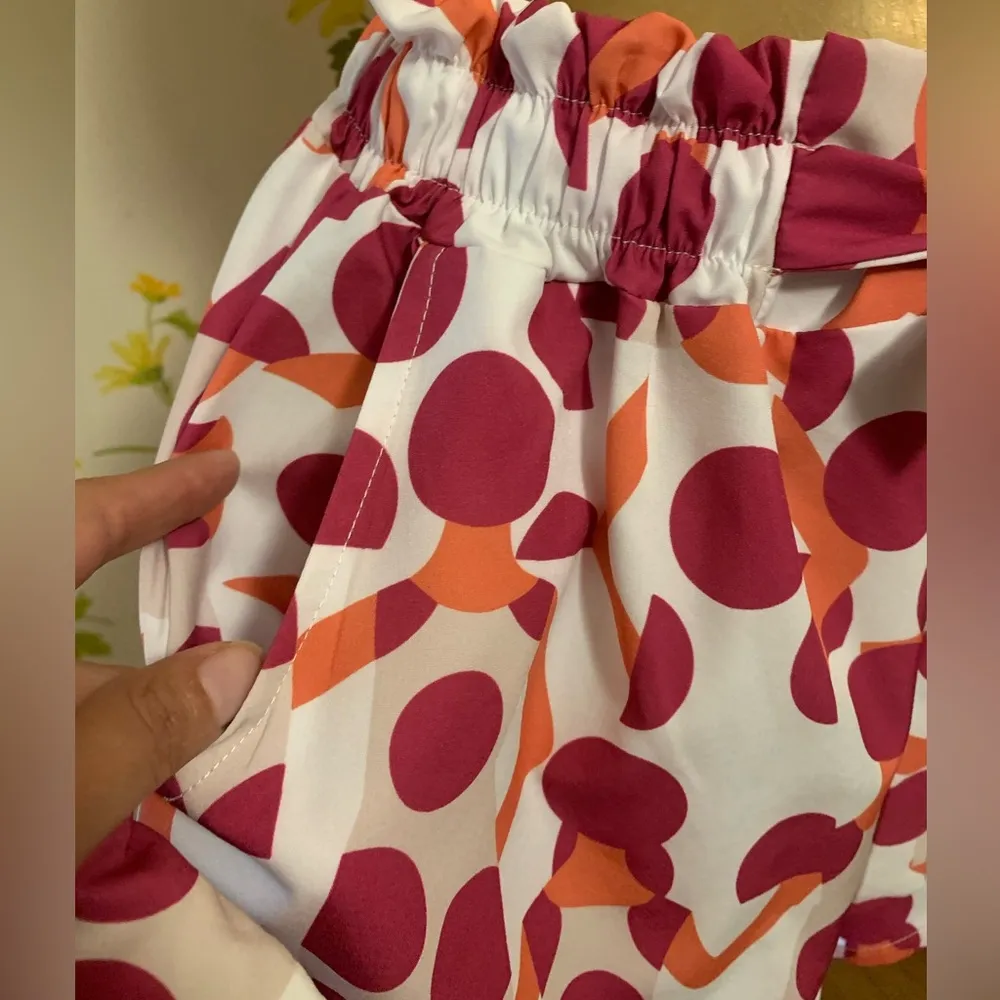 High wait Printed short magenta /orange size S/M Size M - Image 2