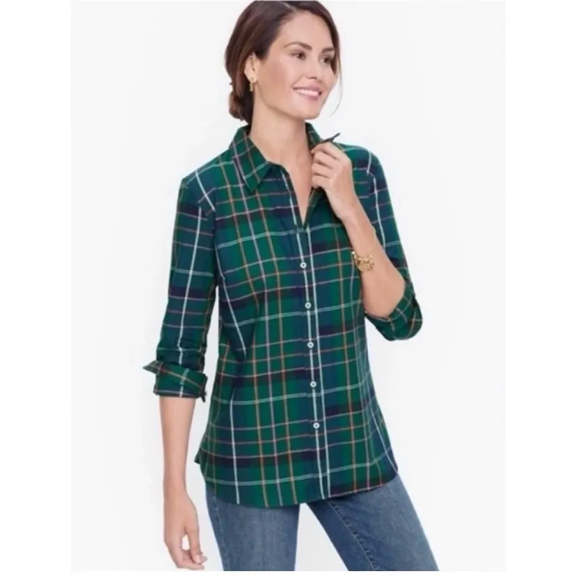 TALBOTS Christmas Plaid Shirt - Image 3