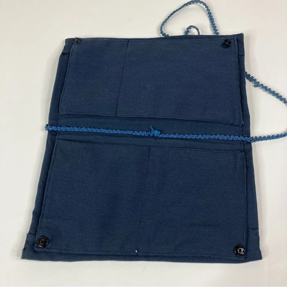 Dark Blue Tapestry City Skyline Foldover Purse - Image 2