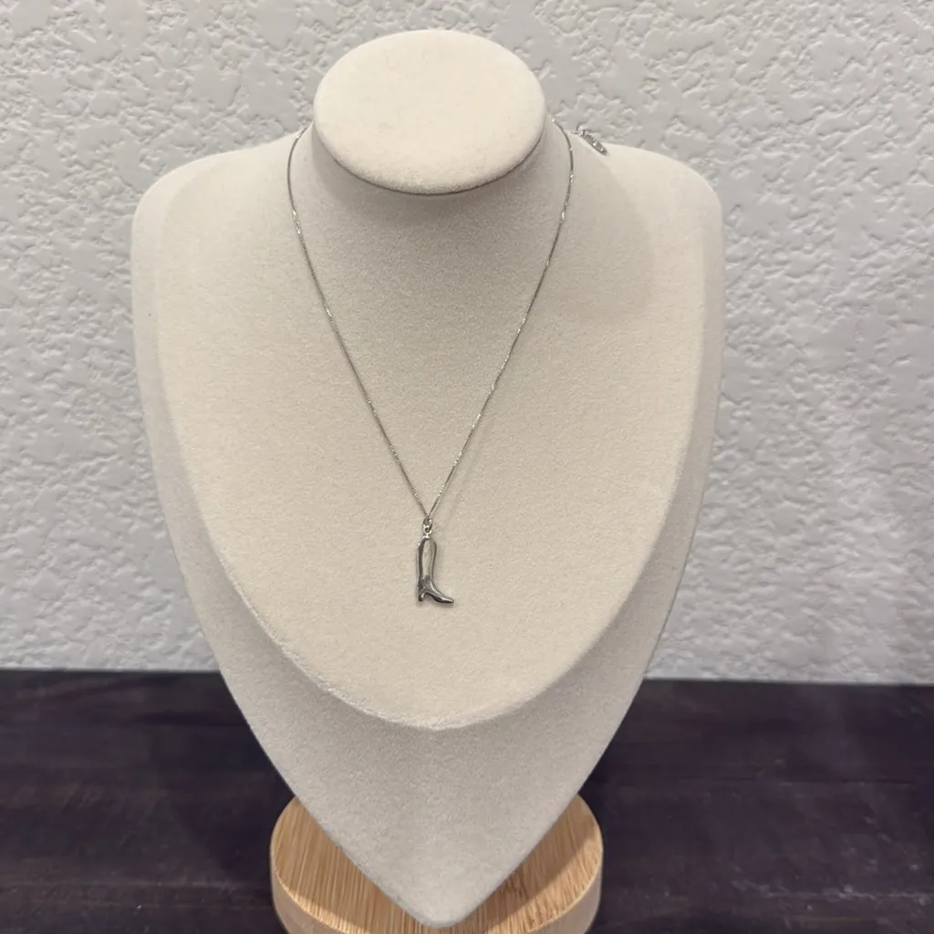 Serefina by Anthro Silver Boot Pendant Necklace - Image 8