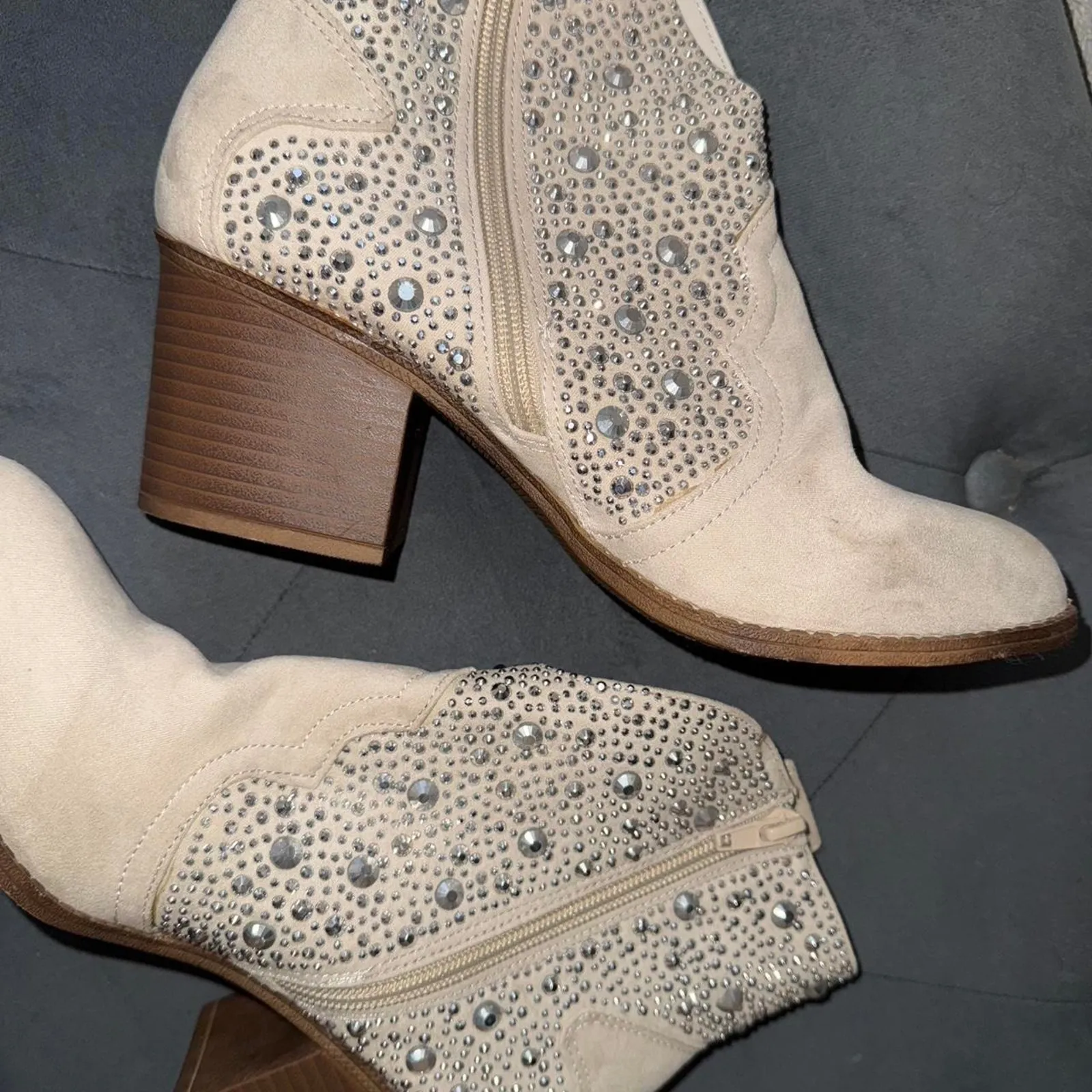 Cream and white suede ankle Tan Size 8 - Image 5