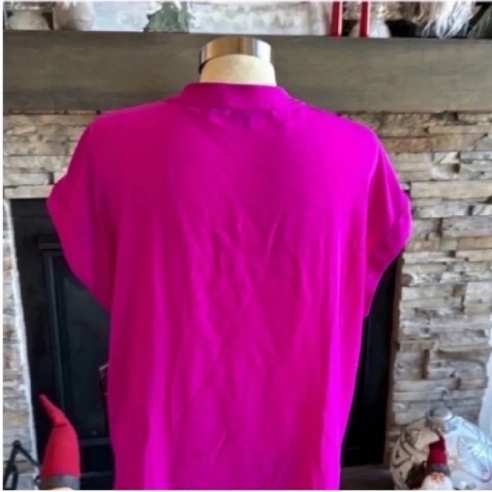 Cynthia Steffe Pink Blouse Relaxed Fit Notched Collar - Image 5