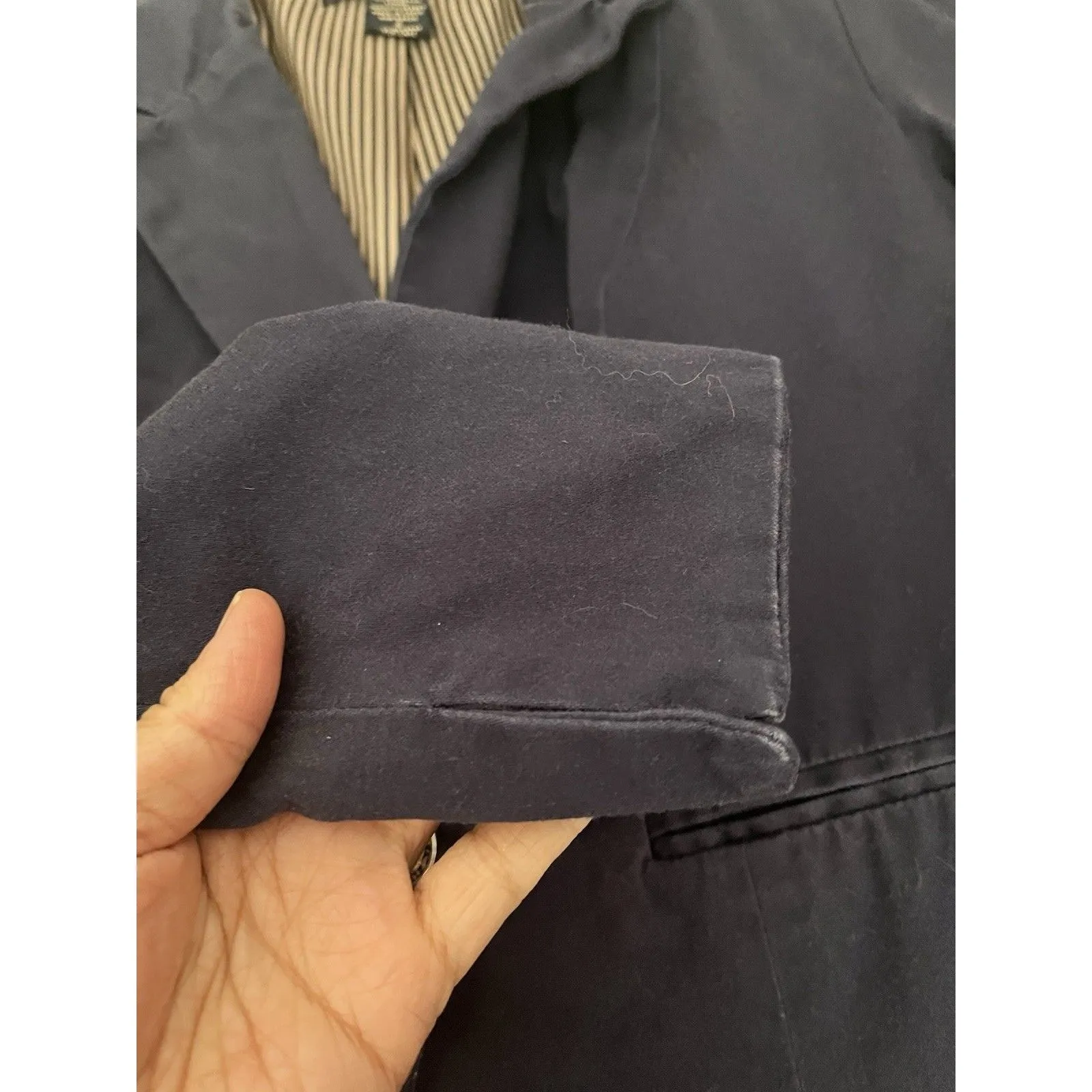 British Khaki Navy Blazer S One Button Preppy Minimalist Preppy Academic Nerd - Image 5