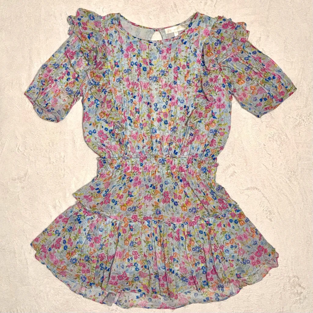 Loveshackfancy Natasha Ruffle Mini Dress in Ditsy Floral size Small - Image 3