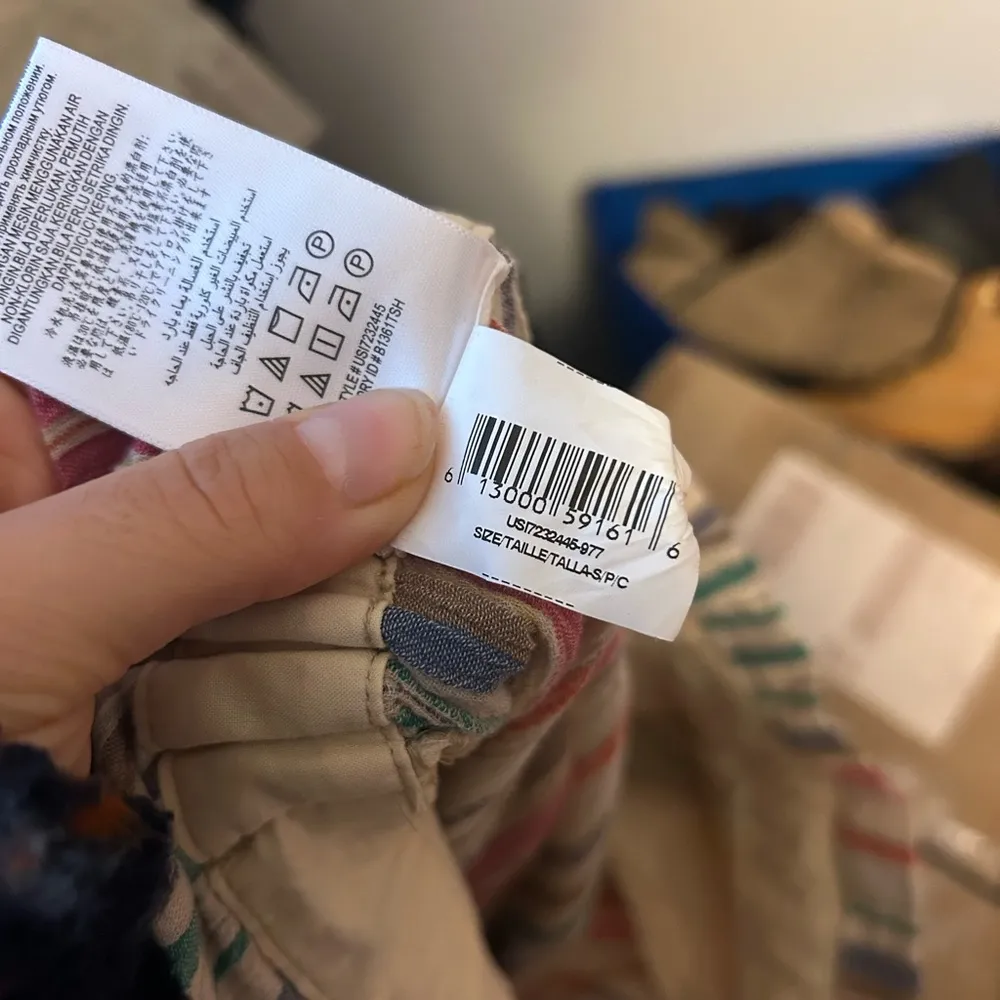 BcbgMaxazria Striped Multicolor Paperbag Cotton Shorts - Image 5