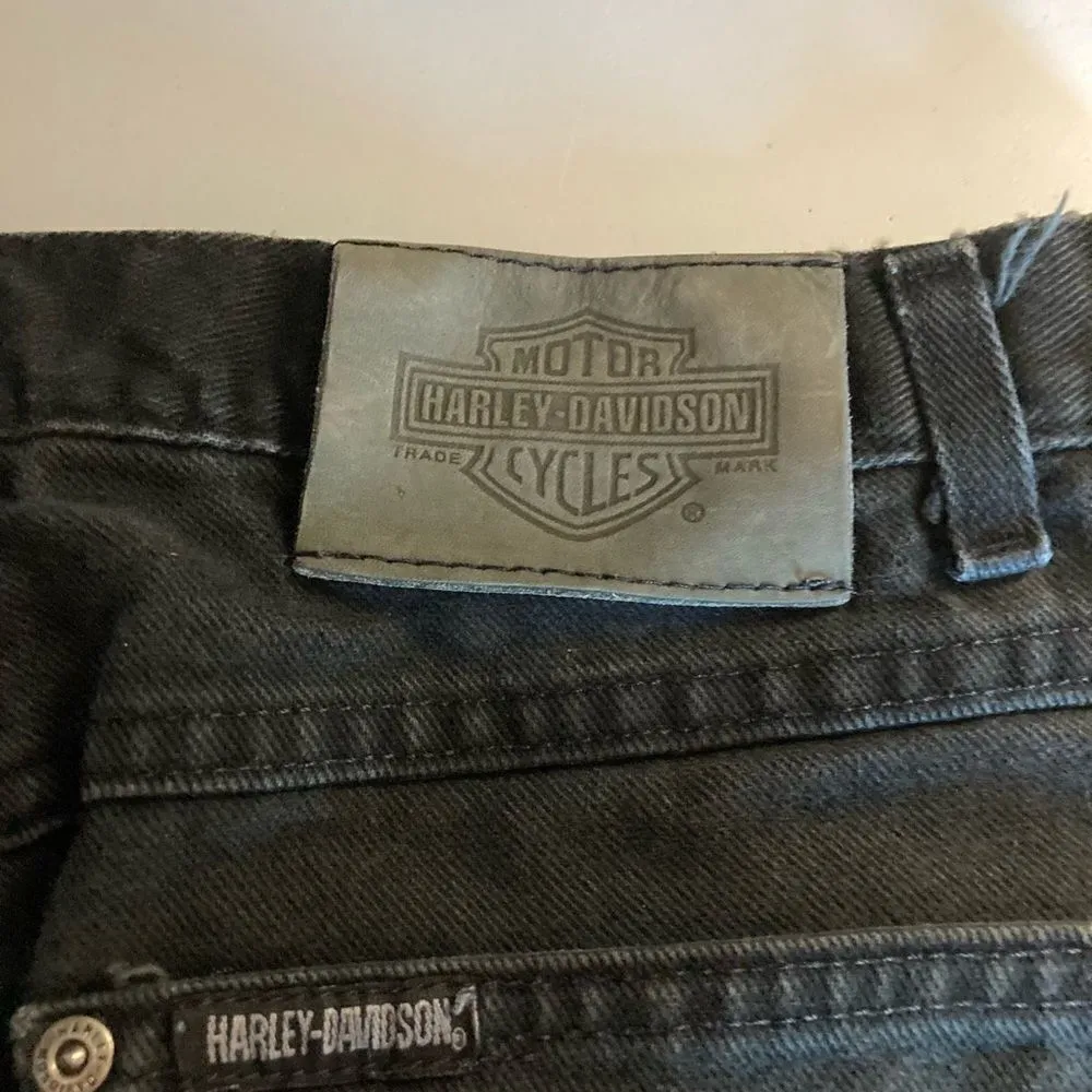 HARLEY DAVIDSON VINTAGE High Waist Black Women’s Boot Cut Jeans‎ Size 12R - Image 6