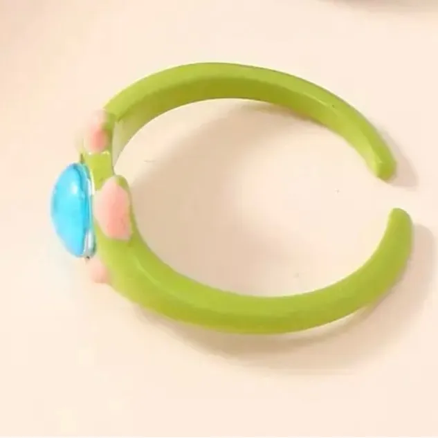 Cute Quirky Green‎ Monster Design Cuff Ring Gothic Punk Style Green - Image 7