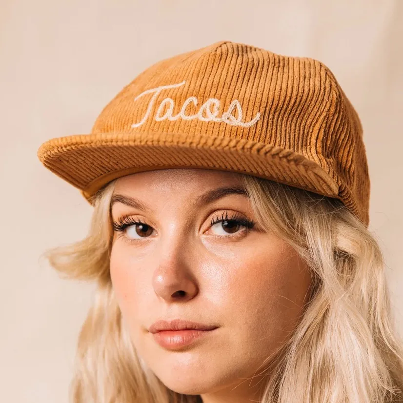 Tacos flat brim hat Brown - Image 2