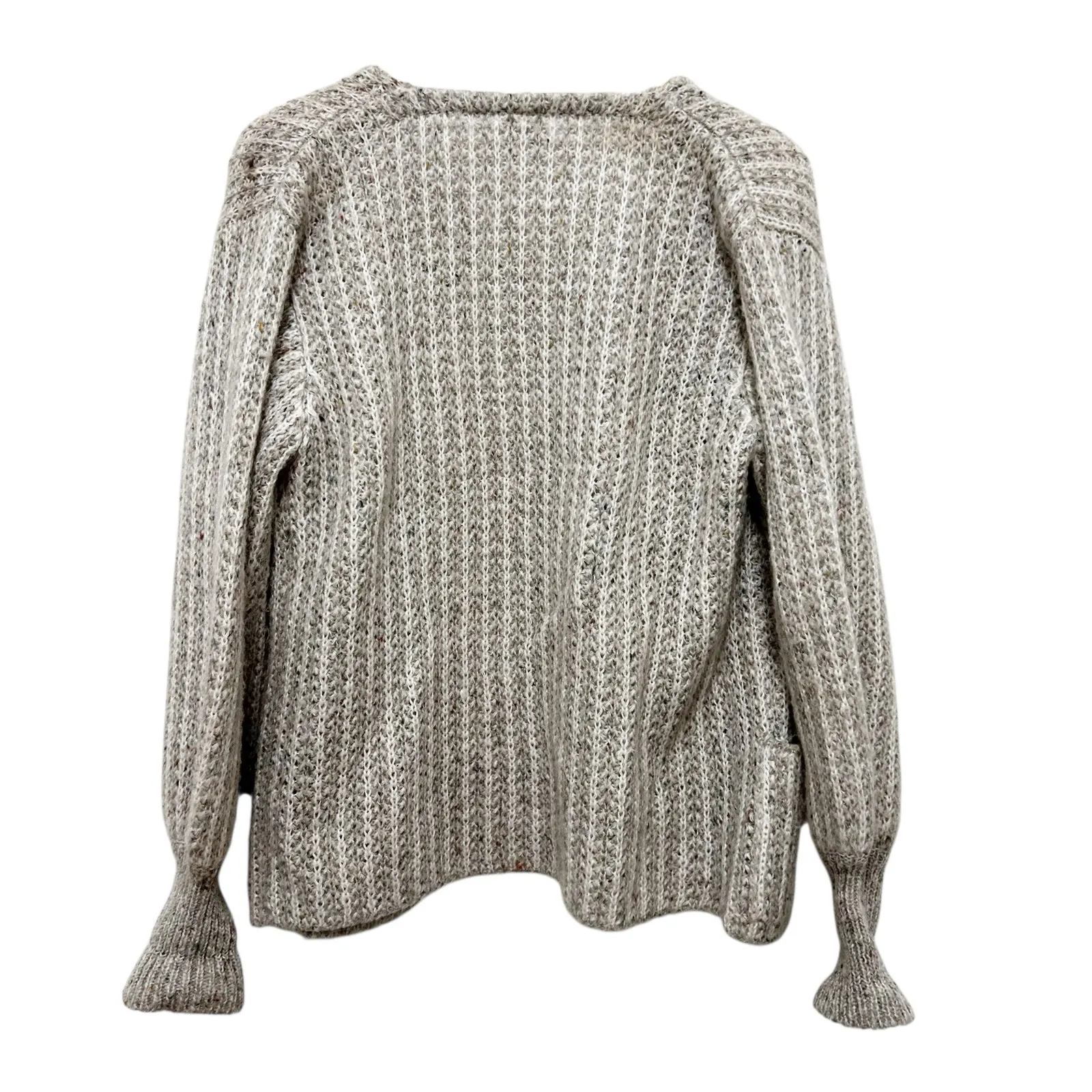 Vintage Ades of California Knit Wool Blend Cardigan Sz M Tan Size M - Image 4