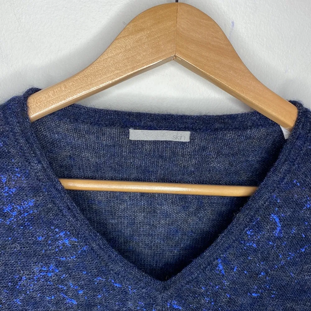 Skin alpaca blend metallic splatter navy v - Image 72