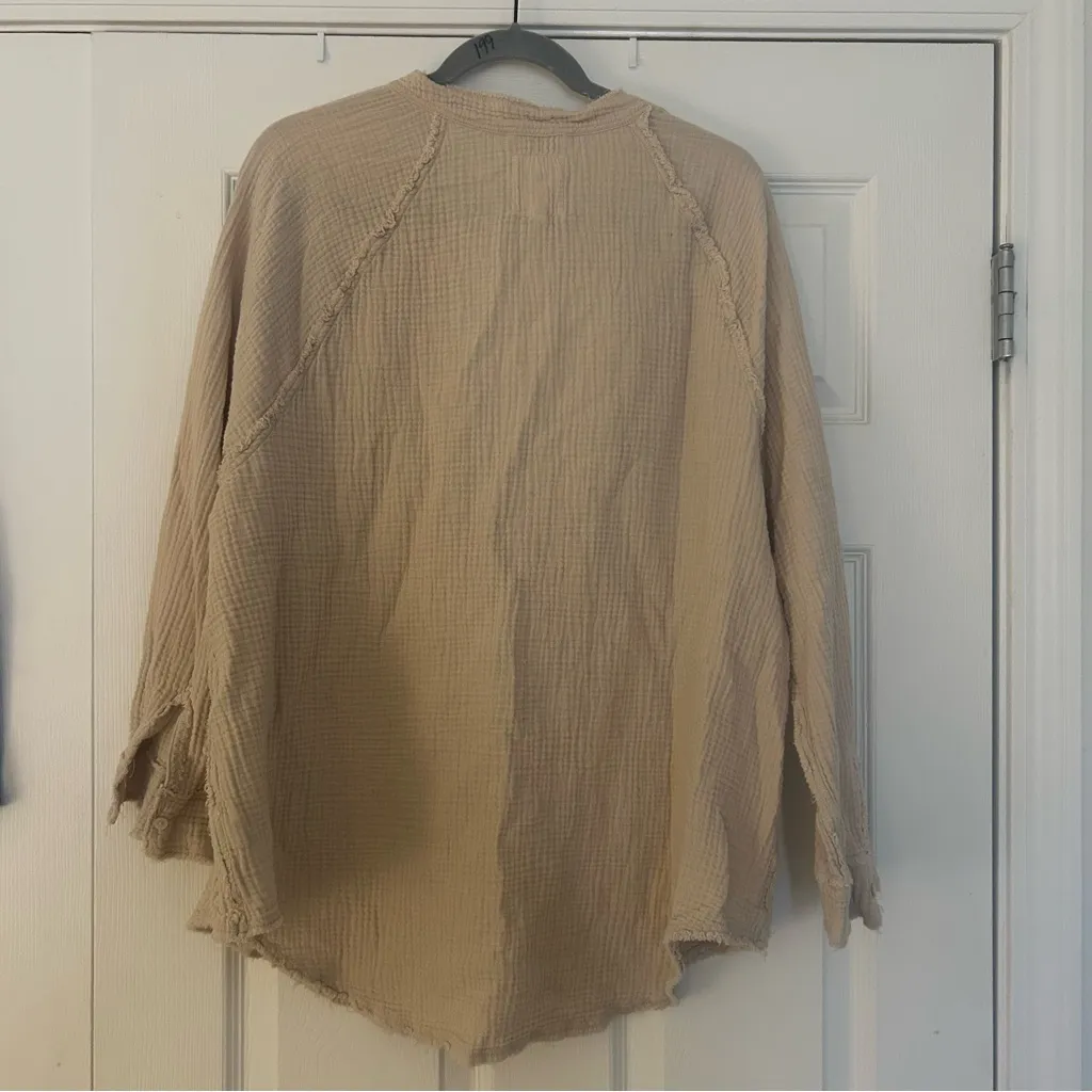 Aerie‎ Gauzy Coverup Pool to Party Summer Daydream Button Up Layering - Image 7