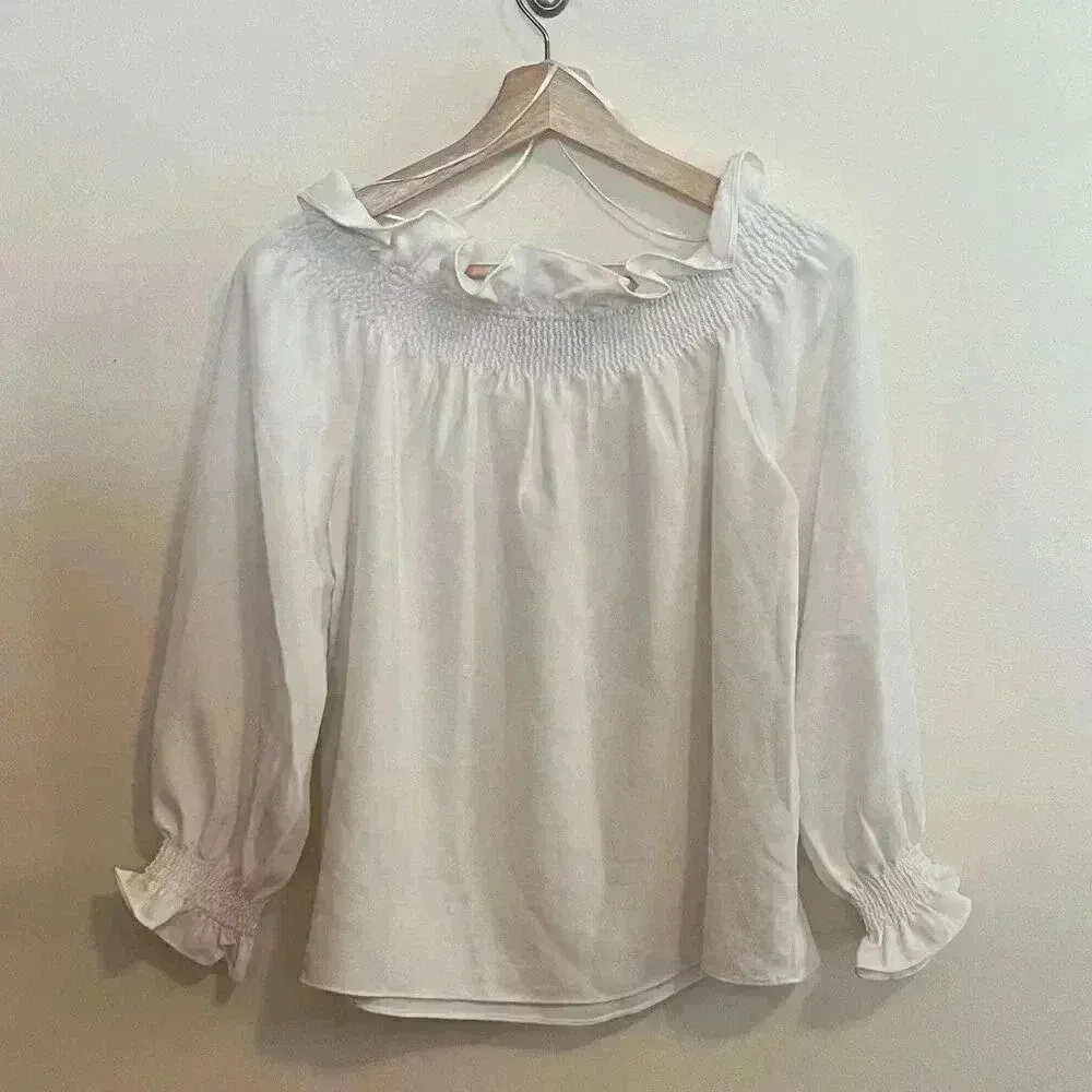 Tuckernuck White Off the Shoulder Marguerite Blouse - Image 5