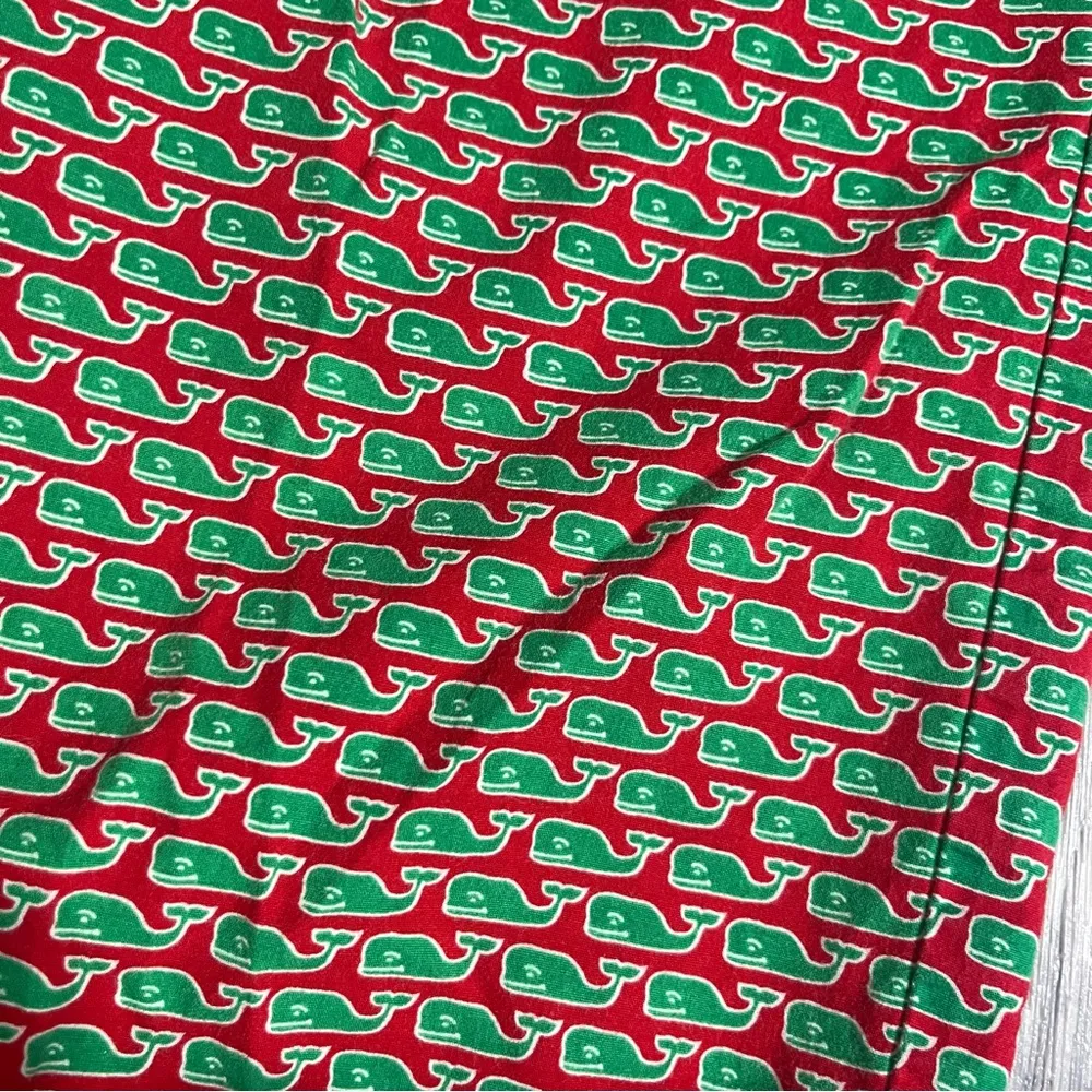 Vineyard vines Red Green Whale Print PJ’s Bottom; Medium - Image 6